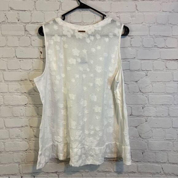 MICHAEL Michael Kors White Womens Frayed Sleeveless Blouse size XL New with tags - Picture 2 of 5